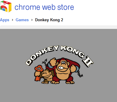 Donkey Kong in de Chrome Web Store