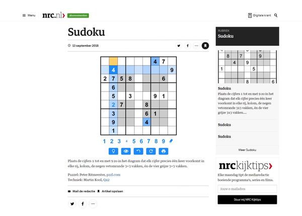 Sudoku. Hoe moeilijk kan het zijn?